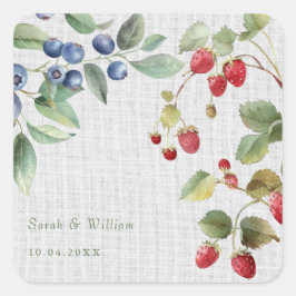 Romantische wilde zomerbessen bruiloft Sticker