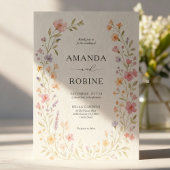 Romantische Wildflower Arch bruiloft uitnodiging