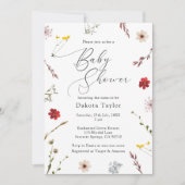 Romantische Wildflower Baby Meisje Douche Kaart (Voorkant)