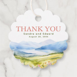 Romantische Wildflower Bergen Bruiloft Dank u Bedankjes Labels