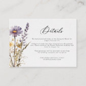 Romantische Wildflower Bloom Bloemen Bruiloft Deta Informatiekaartje (Voorkant)