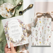 Romantische Wildflower Bloom Bloemen Bruiloft Kaart