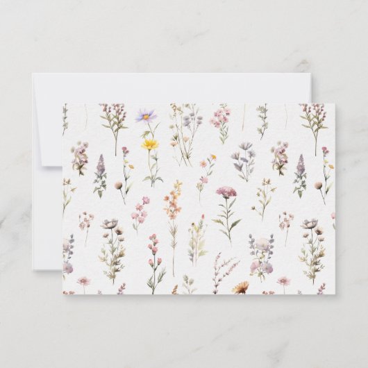 Romantische Wildflower Bloom Bloemen Bruiloft RSVP Kaartje (Achterkant)