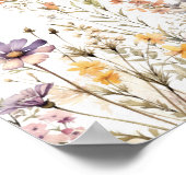 Romantische Wildflower Bloom Bloemen Trouwbord Poster (Hoek)