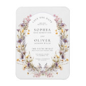 Romantische Wildflower Bloom Save the Date Magneet (Verticaal)