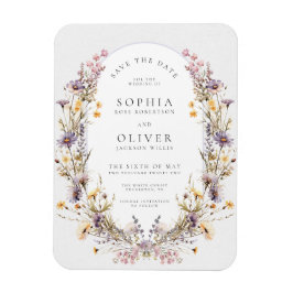 Romantische Wildflower Bloom Save the Date Magneet