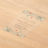 Romantische Wildflower bruiloft Acryl Uitnodigingen (Laagn)