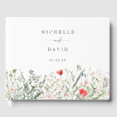 Romantische Wildflower bruiloft Gastenboek (Voorkant)