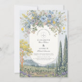 Romantische Wildflower Country Wedding Kaart (Voorkant)