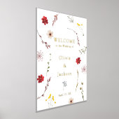 Romantische Wildflower Folie Bruiloft Welkomstbord Folie Afdrukken (Laagn)