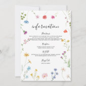 Romantische Wildflower Huwelijksinformatie Kaart (Voorkant)