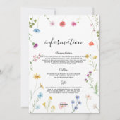 Romantische Wildflower Huwelijksinformatie Kaart (Achterkant)