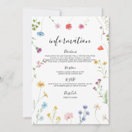 Romantische Wildflower Huwelijksinformatie Kaart
