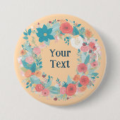 Romantische Wildflower krans revers versiering Ronde Button 7,6 Cm (Voorkant)