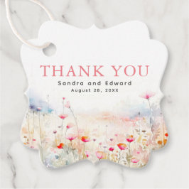 Romantische Wildflower Pastel Bruiloft Dank u Bedankjes Labels