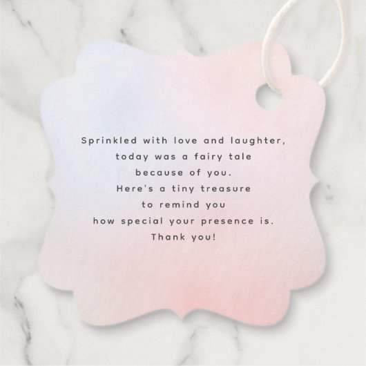 Romantische Wildflower Pastel Bruiloft Dank u Bedankjes Labels (Achterkant)