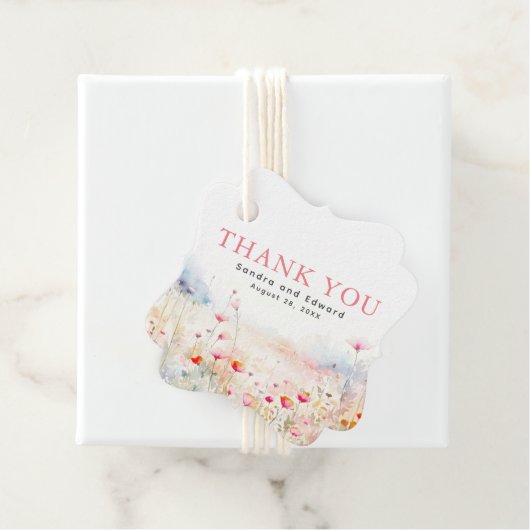 Romantische Wildflower Pastel Bruiloft Dank u Bedankjes Labels (In situ)