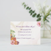 Romantische Wildflower Spring Wedding Response Kaa RSVP Kaartje (Staand voorkant)