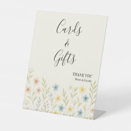 Romantische Wildflower Trouwkaarten & Geschenken T Reclamebord Met Voetstuk