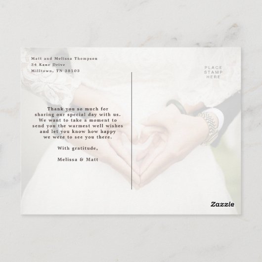 Romantische Wildflower Waterverf Dank u Briefkaart (Achterkant)