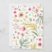 Romantische Wildflower Waterverf Krans Bruiloft Kaart (Achterkant)