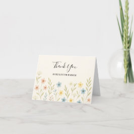 Romantische Wildflower Wedding Bedankt Card