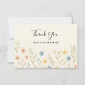 Romantische Wildflower Wedding Flat Bedankt Card (Voorkant)