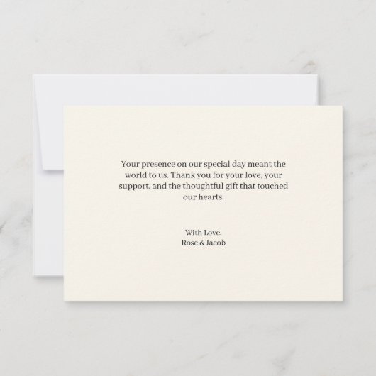 Romantische Wildflower Wedding Flat Bedankt Card (Achterkant)