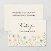 Romantische Wildflower Wedding Flat Bedankt Card (Voorkant / Achterkant)