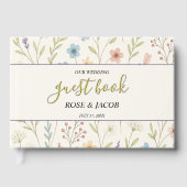 Romantische Wildflower Wedding Guest Book Gastenboek (Voorkant)