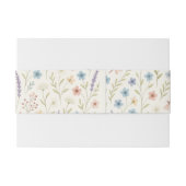 Romantische Wildflower Wedding Invitation Belly Ba Uitnodigingen Wikkel (Achterkant Voorbeeld)