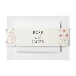 Romantische Wildflower Wedding Invitation Belly Ba Uitnodigingen Wikkel