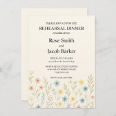 Romantische Wildflower Wedding Repetitie Diner Uit Kaart (Voorkant / Achterkant)