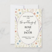 Romantische Wildflower Wedding Save the Date (Voorkant)