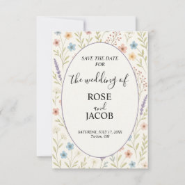 Romantische Wildflower Wedding Save the Date