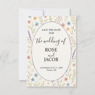 Romantische Wildflower Wedding Save the Date