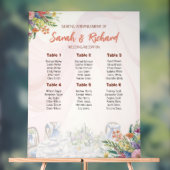Romantische Wildflower Wedding Seating Chart Acryl Bord (Neutraal)
