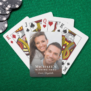 Romantische Winnende Hand Foto Spelen Pokerkaarten