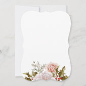 Romantische Winter Bloemen en Groene Huwelijkscere Kaart (Achterkant)