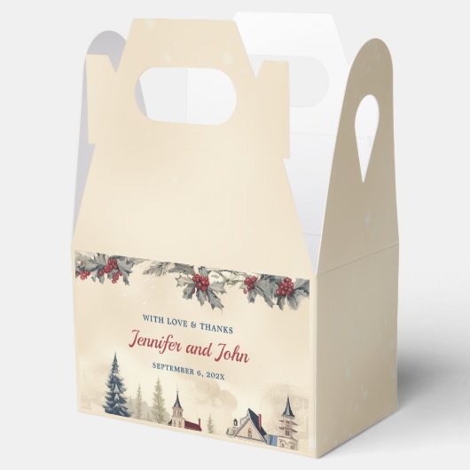 Romantische winter bruiloft bedankdoosjes (Geopend)