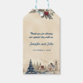 Romantische winter bruiloft cadeaulabel (Voorkant)