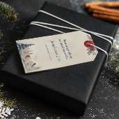 Romantische winter bruiloft cadeaulabel