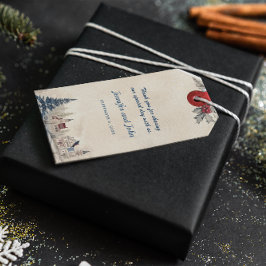 Romantische winter bruiloft cadeaulabel
