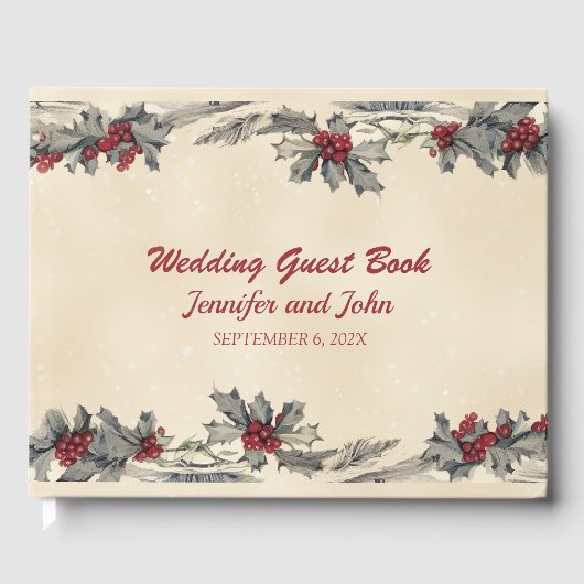 Romantische winter bruiloft gastenboek (Voorkant)