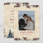 Romantische winter bruiloft kaart (Voorkant / Achterkant)