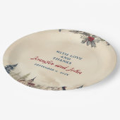 Romantische winter bruiloft papieren bordje (Gekanteld)