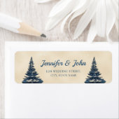 Romantische Winter Bruiloft Retouradres Etiket (Insitu)