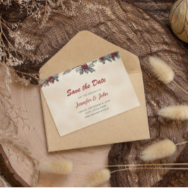 Romantische winter bruiloft save the date