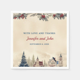 Romantische winter bruiloft servet