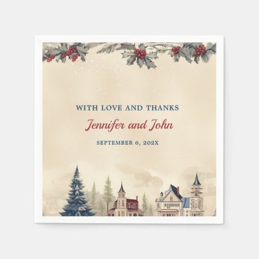 Romantische winter bruiloft servet (Voorkant)